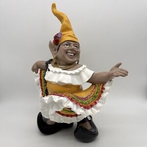 Homestyles La Fiesta Mexican Hat Dancer Latin Gnome Dancing in Dress Rare 2013